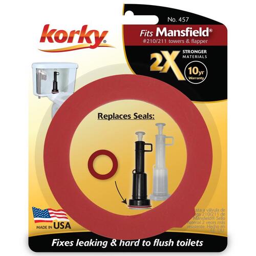 Korky 457BP Flush Valve Seal 2X Red Rubber For Mansfield Red