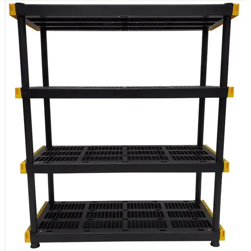Shelving Unit 55" H X 48" W X 20" D Resin Black/Yellow