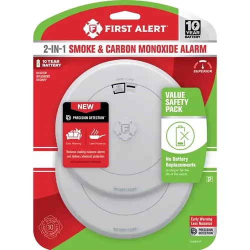 Smoke and Carbon Monoxide Detector Battery-Powered Photoelectric