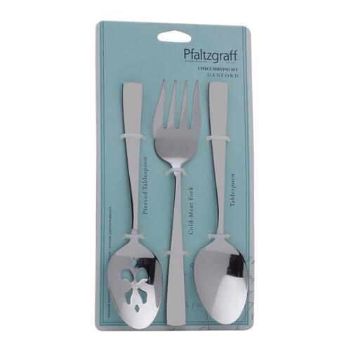 Fork and Spoon Silver Stainless Steel serving set Silver - pack of 6