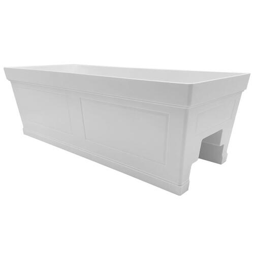 Deck Rail Planter 7.95" H X 10.3" W X 23.97" D Plastic Montauk White White