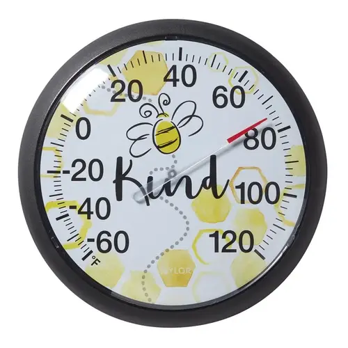 Dial Thermometer Bee Plastic Multicolored 13.25" Multicolored