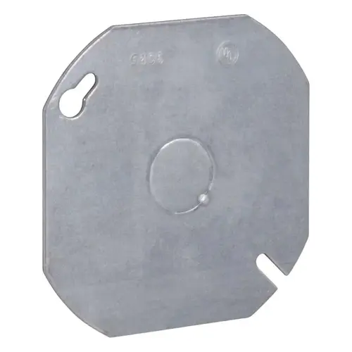 4 In. 1/2 In. Knockout Gray Round Box Cover Silver