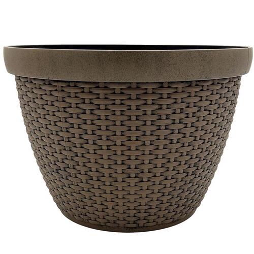 Classic Home & Garden 2016D-825P Planter 11.02" H X 15.75" D Plastic Jake - Teak Brown Brown