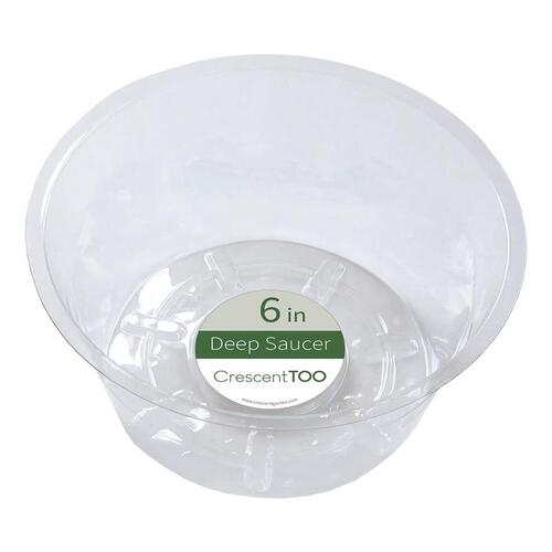 Plant Saucer 2.9" H X 6" D Plastic Deep Clear Clear - pack of 50