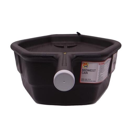 Drain Pan Black 6.4" H Polyethylene 15 qt Black
