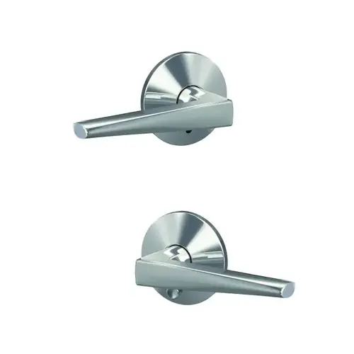 Eller Lever with Kinsler Rose Passage and Privacy Lock with 16600 Latch and 10027 Strike Bright Chrome Finish