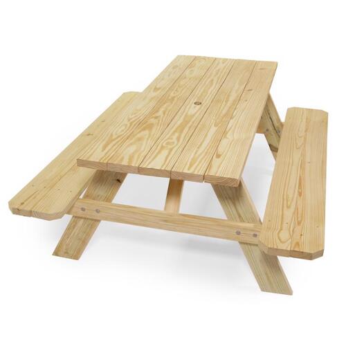Picnic Table Wood Brown 72" Rectangle Brown