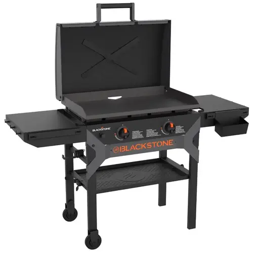 Outdoor Griddle with Hood 2 Burner Natural Gas/Propane Black/Silver Black/Silver