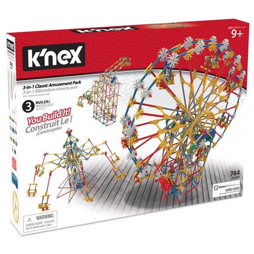 K'Nex KNX 17035 Building Set Toy Amusement Park Plastic 744 pc