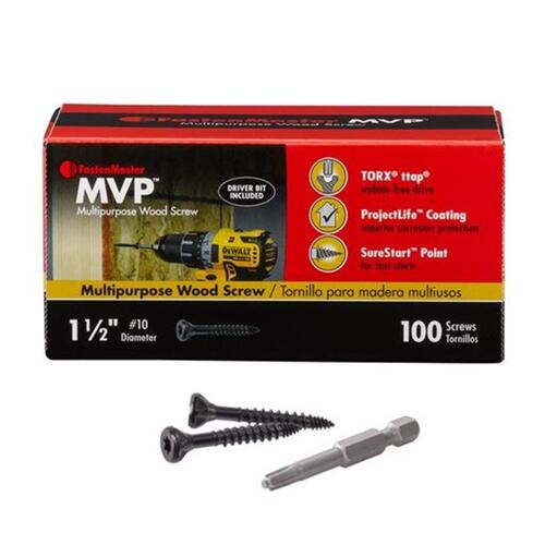 FastenMaster FMMVP112-100 Wood Screws MVP 3-1/2" L Torx Ttap Self-Tapping