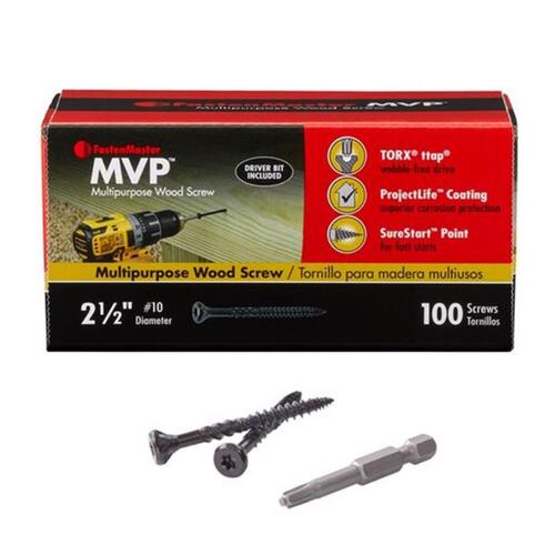 FastenMaster FMMVP212-100 Wood Screws MVP 2-1/2" L Torx Ttap Self-Tapping
