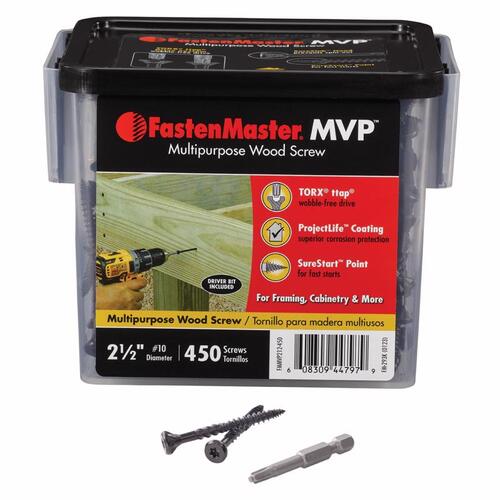 FastenMaster FMMVP212-450 Wood Screws MVP 2-1/2" L Torx Ttap Self-Tapping