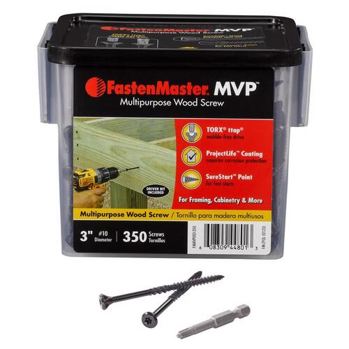 FastenMaster FMMVP003-350 Wood Screws MVP 3" L Torx Ttap Self-Tapping