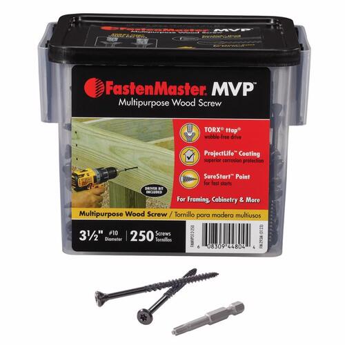 FastenMaster FMMVP312-250 Wood Screws MVP 3-1/2" L Torx Ttap Self-Tapping