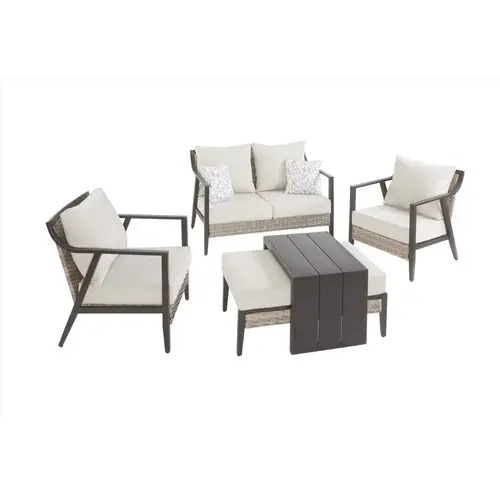 Loveseat Set Breck Brown Steel Frame Tan