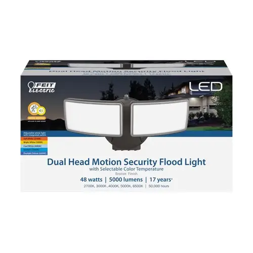 Security Light Motion-Sensing Hardwired LED Bronze Bronze