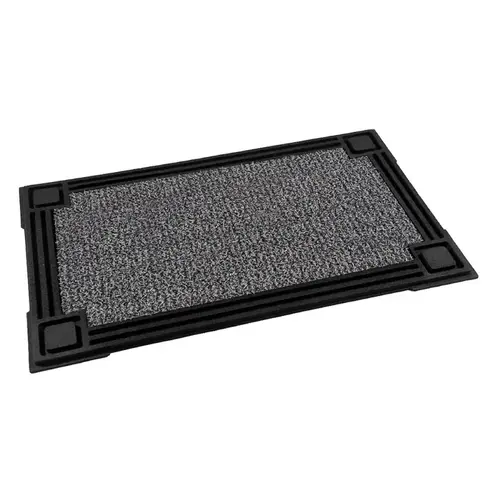 Clean Machine Door Mat, 30 in L, 18 in W, Rectangular, Capitol Pattern, Cinder