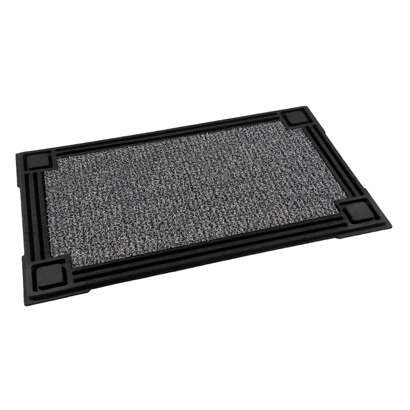 GrassWorx 10374051 Clean Machine Door Mat, 30 in L, 18 in W, Rectangular, Capitol Pattern, Cinder