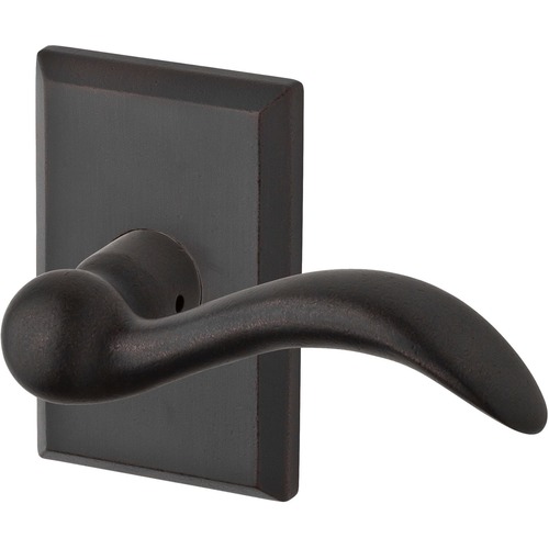 Full Dummy Arch Lever and Rustic Square Rose Dark Bronze Finish