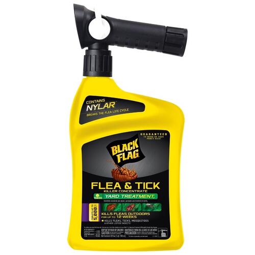 BLACK FLAG HG-11108 Flea and Tick Spray, Haze Liquid, Pale Yellow, 32 oz