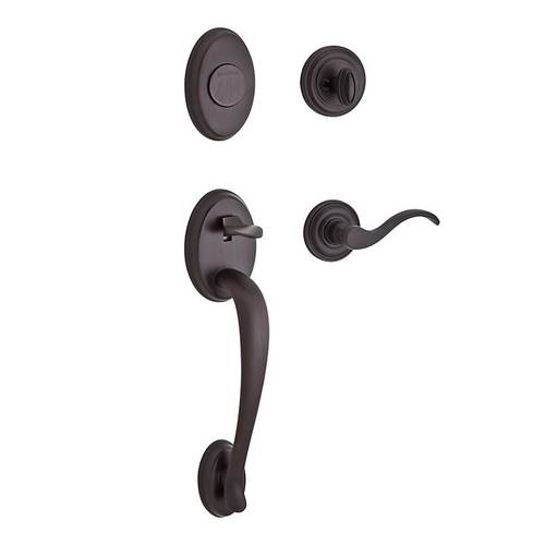 Full Dummy Columbus Handleset Left Hand Curve Lever and Traditional Round Rose Venetian Bronze Finish