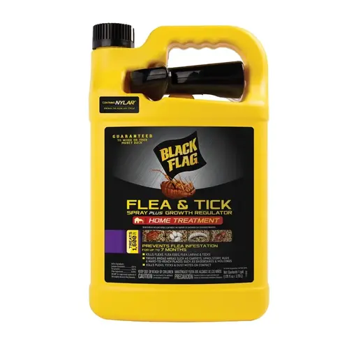 BLACK FLAG Hg-11093-1 Flea/Tick Killer, Liquid, 1 gal Can Light Yellow/Water White