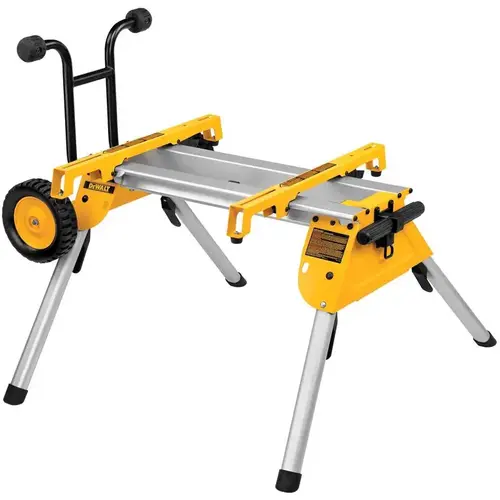 Rolling Table Saw Stand, 200 lb, 19-3/4 in W Stand, 33-1/2 in D Stand, 9 in H Stand, Aluminum Black/Yellow