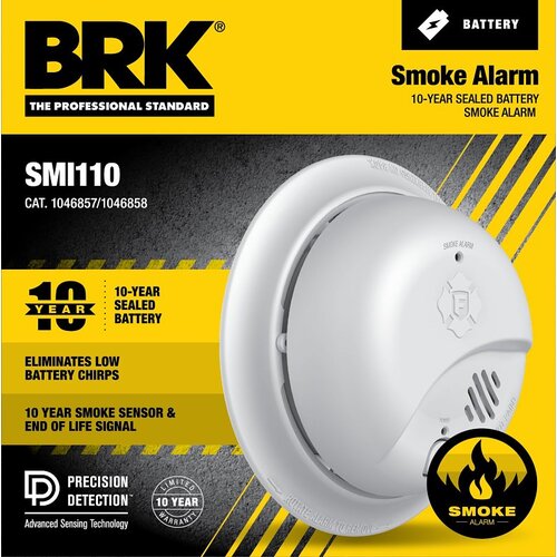 BRK 1046858-XCP12 Smoke Detector 10 Year Battery-Powered Ionization - pack of 12