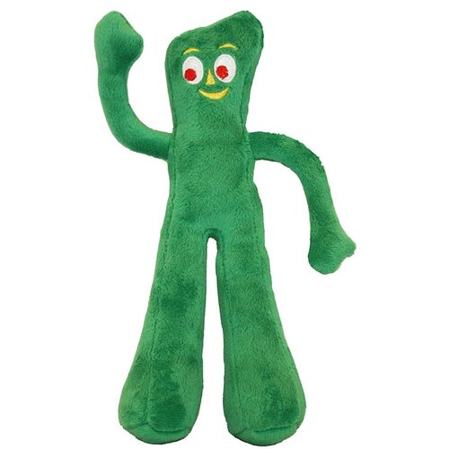 Dog Toy, 9 in, Gumby Plush Toy, Cotton/Polyester/Squeaker