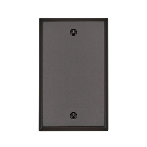 Wall Plate Brown 1 gang Thermoset Plastic Blank Brown