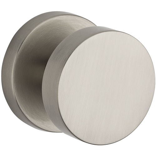 Full Dummy Contemporary Knob and Contemporary Round Rose Satin Nickel Finish