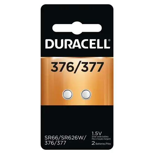 DURACELL D377B2PK08 Electronic/Watch Battery Silver Oxide 376/377 1.5 V 0.02 Ah Pair