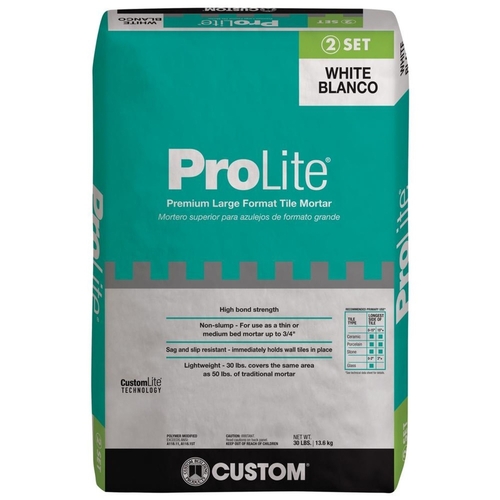 30 Lb Bag White Prolite Premium Large Format Tile Mortar