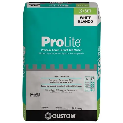 30 Lb Bag White Prolite Premium Large Format Tile Mortar