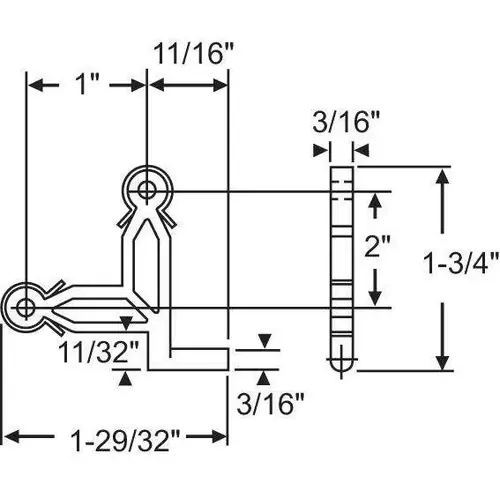 Die Cast Tilt Corner Key Wth Ear