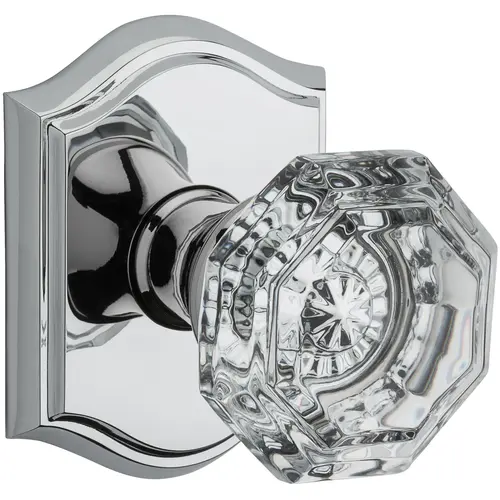 Full Dummy Crystal Knob and Traditional Arch Rose Bright Chrome Finish