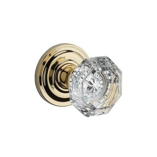 Full Dummy Crystal Knob and Traditional Round Rose Lifetime Brass Finish