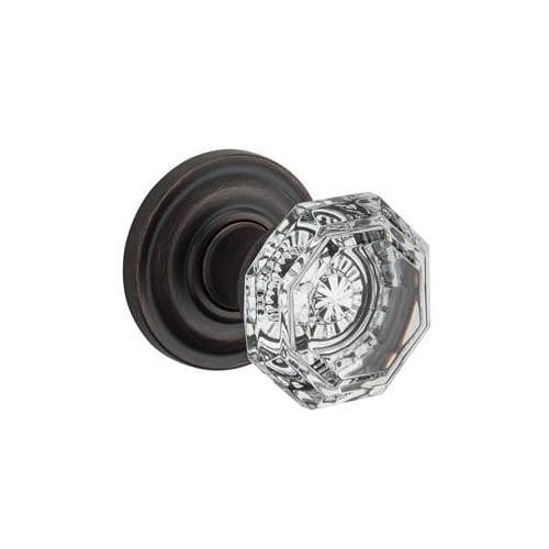 Full Dummy Crystal Knob and Traditional Round Rose Venetian Bronze Finish