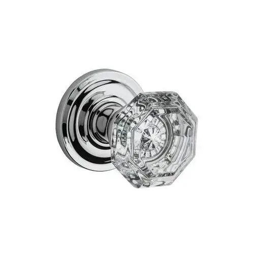 Half Dummy Crystal Knob and Traditional Round Rose Bright Chrome Finish