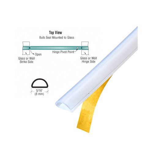 Translucent Silicone Bulb Seal With Pre-Applied Tape Clear