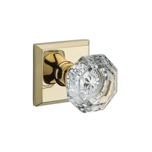 Full Dummy Crystal Knob and Traditional Square Rose Lifetime Brass Finish