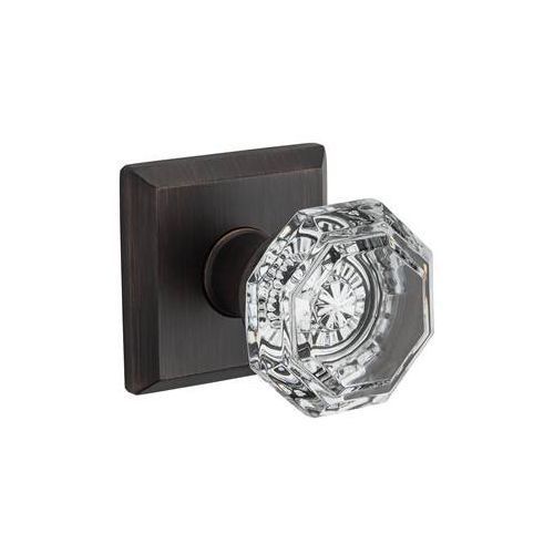 Full Dummy Crystal Knob and Traditional Square Rose Venetian Bronze Finish