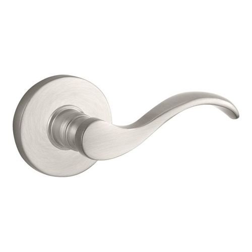 Half Dummy Right Hand Curved Lever and Contemporary Round Rose Satin Nickel Finish