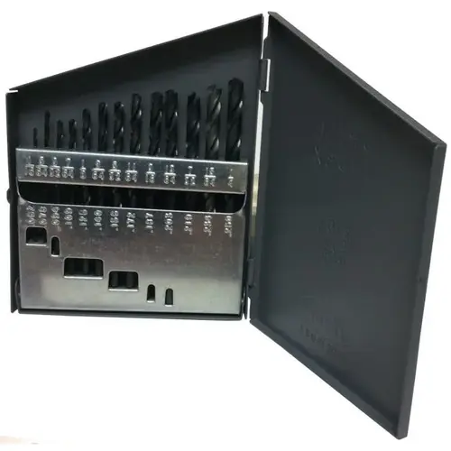 1/16"-1/4"x64 13 Piece Screw Machine Drill Bit Set 135 Degree Cutting Angle Black Oxide