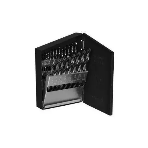 1/16"-3/8"x64 21 Piece HSS Screw Machine Drill Bit Set 135 Degree Cutting Angle Black Oxide