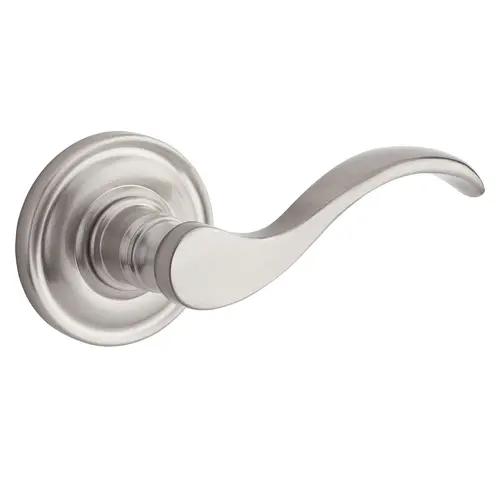 Half Dummy Right Hand Curved Lever and Traditional Round Rose Satin Nickel Finish