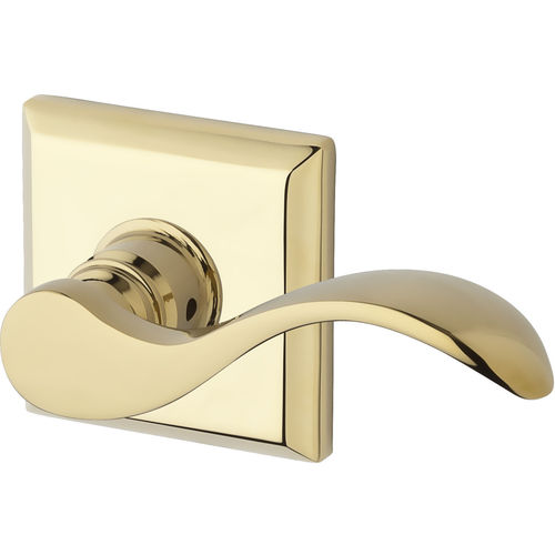 Passage Curved Lever and Traditional Square Rose with 6AL Latch and Dual Strike Lifetime Brass Finish