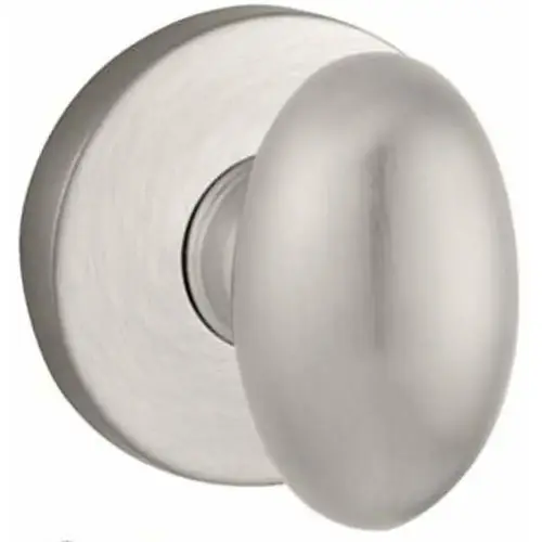 Full Dummy Ellipse Knob and Contemporary Round Rose Satin Nickel Finish