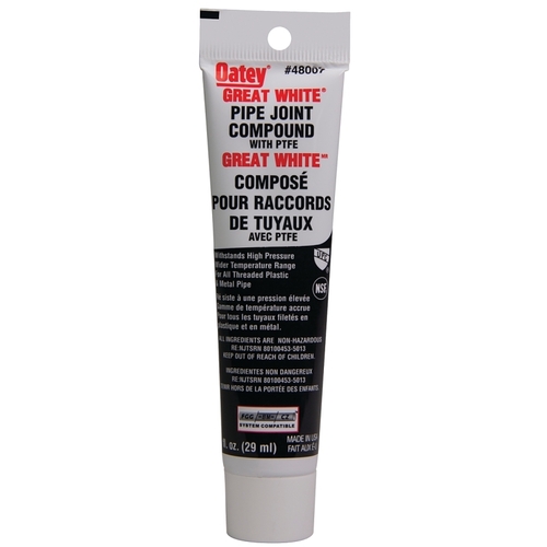 Oatey 48007 Great White Pipe Joint Compound, 29 mL, Paste, White